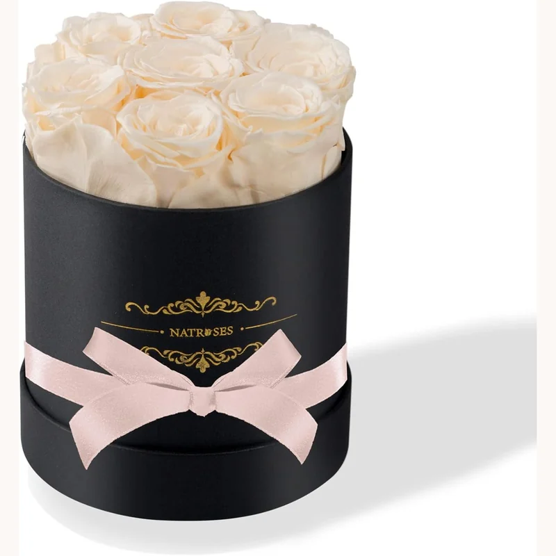 NATROSES 7 Piece Preserved Roses Buttermilk