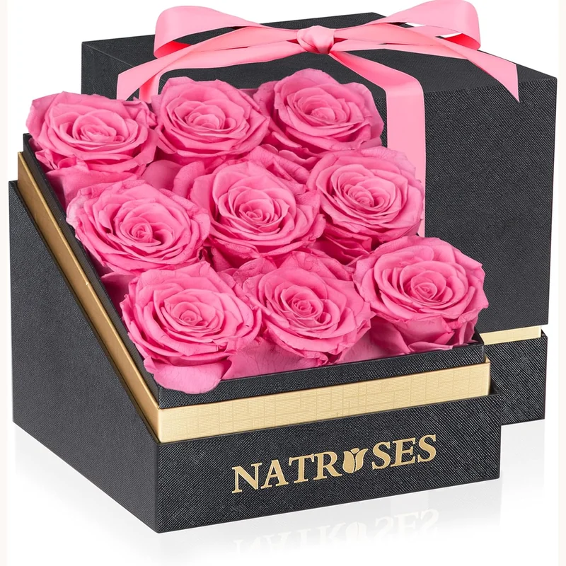 NATROSES Forever Preserved Pink Roses in a Box