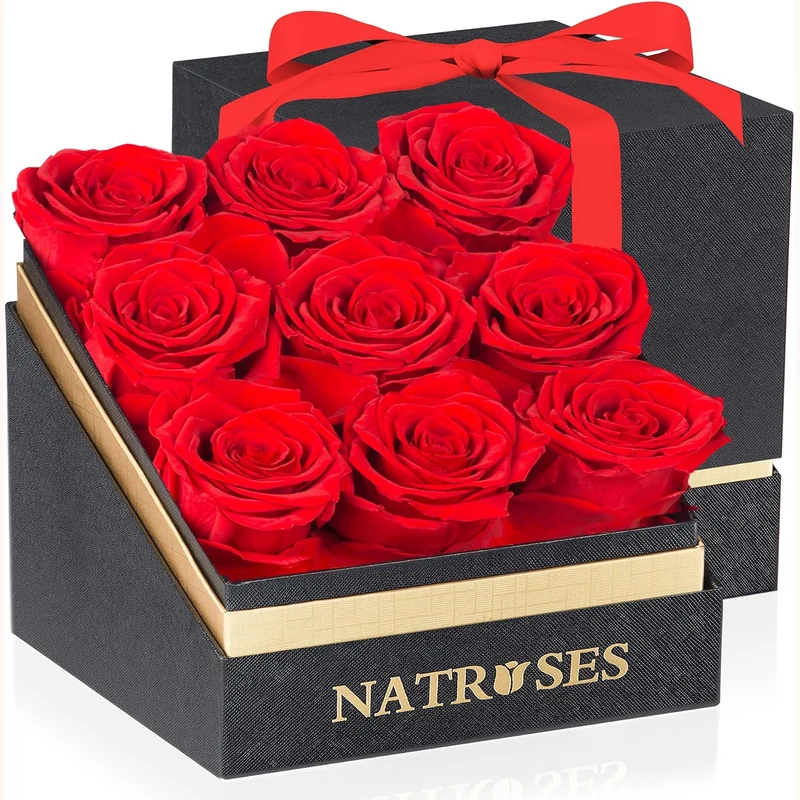 NATROSES Forever Preserved Red Roses in a Box
